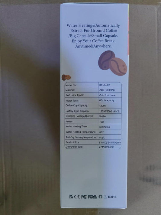 Cafeteira Portátil 3 em 1 – Máquina de Café Espresso Compacta e Recarregavel para Cápsulas