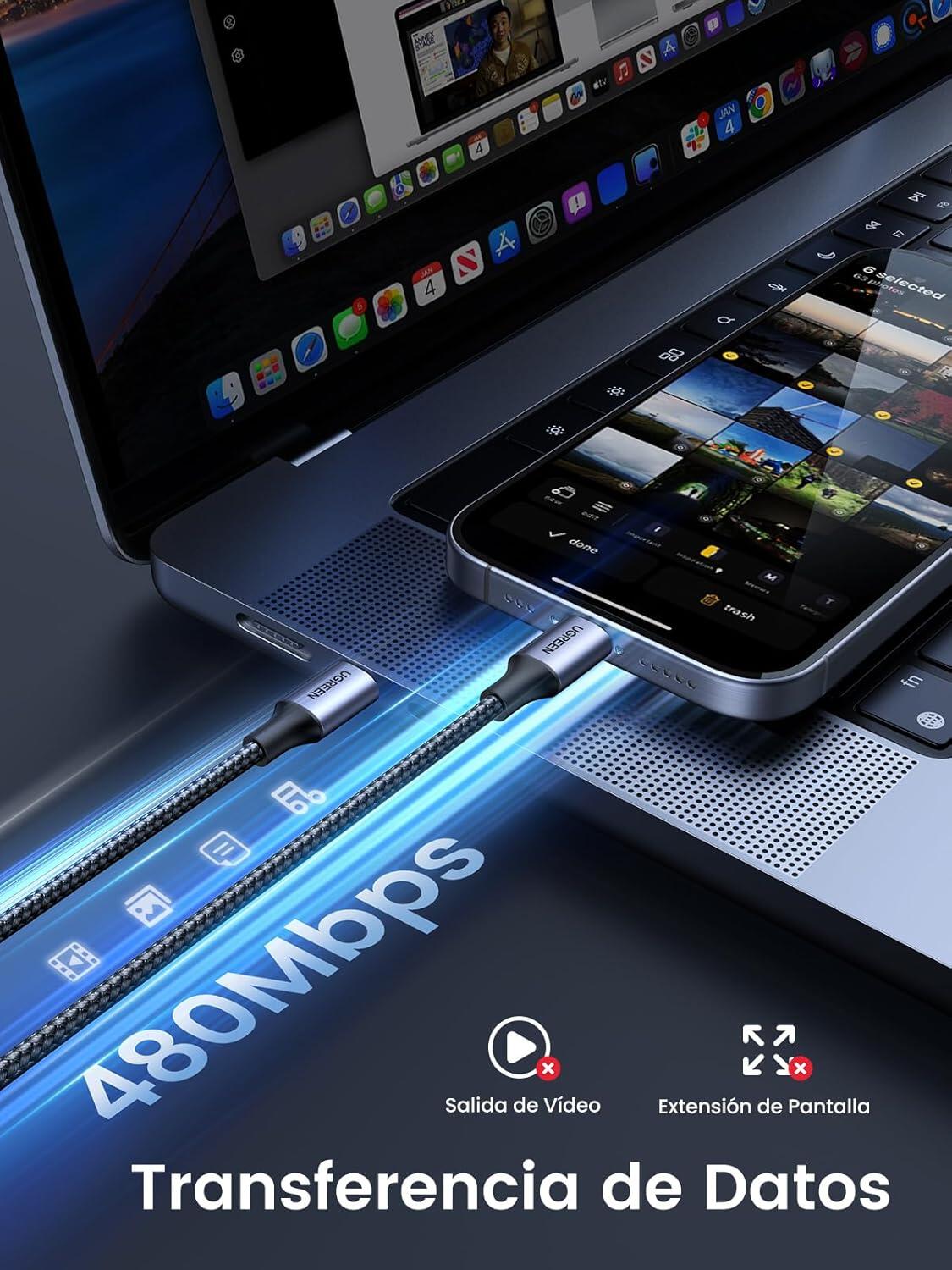 Cabo USB C a USB C 60W