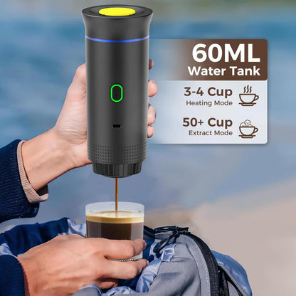 Cafeteira Portátil 3 em 1 – Máquina de Café Espresso Compacta e Recarregavel para Cápsulas