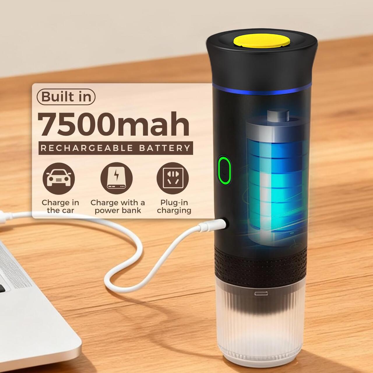 Cafeteira Portátil 3 em 1 – Máquina de Café Espresso Compacta e Recarregavel para Cápsulas